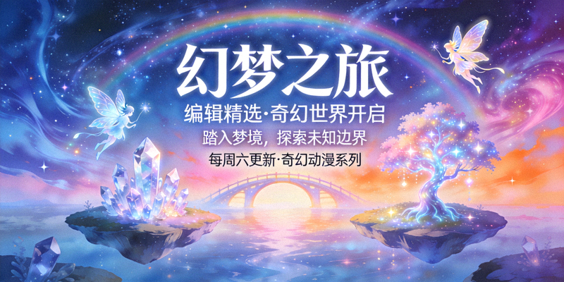 编辑精选动漫《幻梦之旅》海报，梦幻般的奇幻世界场景