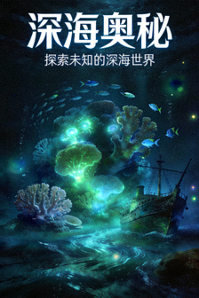 纪录片《深海奥秘》海报，神秘的深海生物与景观