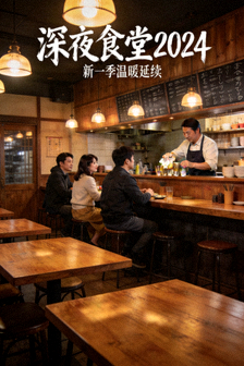 日剧《深夜食堂2024》海报，温馨的食堂内部场景